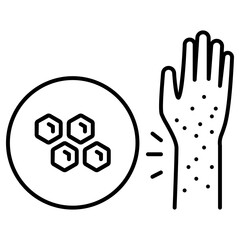 allergy to honey icon, simple vector design
