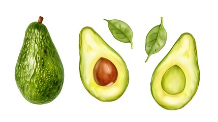 Ripe Avocado Graphic: Vibrant Illustration of Fresh Produce