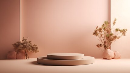 Centered podium in minimalist setup.