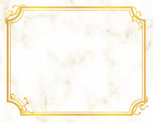 ゴールドのアンティーク枠　フレーム素材　背景