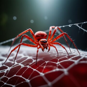 Red spider on the web.