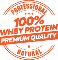 Whey Protein. Vector Stamp.