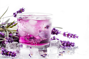 Obraz na płótnie Canvas Summer fresh lavender drink with ice