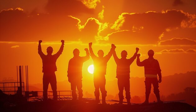 Raising a Fist in the Sunset A Celebration of Solidarity and Unity Generative AI