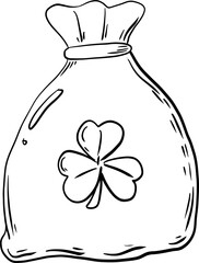 sketch money bag hand drawn