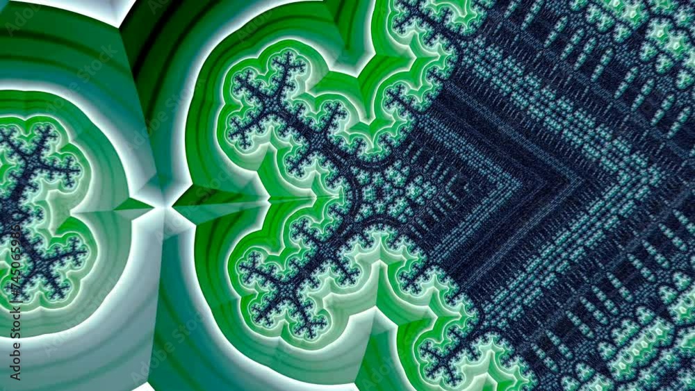 Wall mural fractal sequence patterns 3d. 4k abstract multicolored motion graphics background. for yoga or clubs
