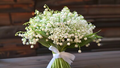 Blooming Beauty A White Lily Bouquet for a Spring Wedding Generative AI