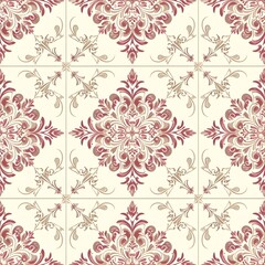 Vintage Splendor: Victorian Era Tile Pattern Adorned with Delicate Floral Patterns, Background, Hand Edited Generative AI