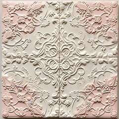 Elegant Intricacy: Victorian-Inspired Tile Design with an Intricate Lace Pattern, Background, Hand Edited Generative AI