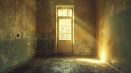 Obraz premium Capture the silent scream of an empty room, where the walls echo with the stories of past sadness
