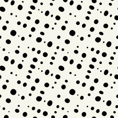 Vector seamless pattern. Monochrome organic shapes. Stylish structure of natural spots. Hand-drawn abstract background. Can be used as a swatch. Spotty monochrome print.