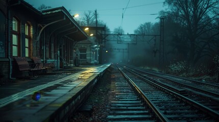 Convey the poignancy of a goodbye at an old train station, where every farewell is a story of sadness