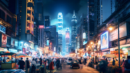 Hong Kong: A Vibrant and Heterogeneous Blend of Modernity and Tradition - obrazy, fototapety, plakaty