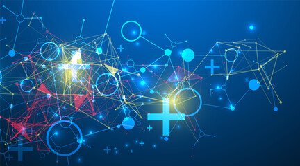 Abstract geometric vector background. Technology or science concept. Plexus effect.