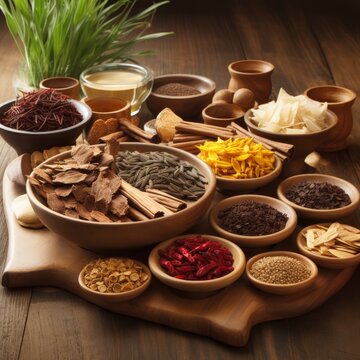 Traditional chinese herbal medicine assortment for natural remedies and healing purposes