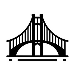"The Bridge Icon, A Vector Illustration, Symbolizes The Essence Of Construction And Architecture, Seamlessly Integrating The Concepts Of Building, Road, And Structural Design. 