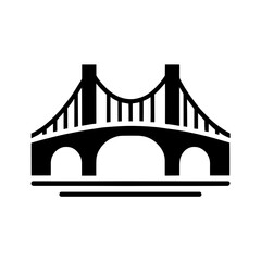 "The Bridge Icon, A Vector Illustration, Symbolizes The Essence Of Construction And Architecture, Seamlessly Integrating The Concepts Of Building, Road, And Structural Design. 
