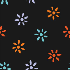 Seamless pattern with colorful flowers