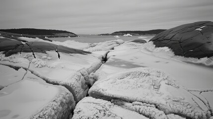 focusing on the natural elegance of a Nova Scotia, Canada, winter landscape