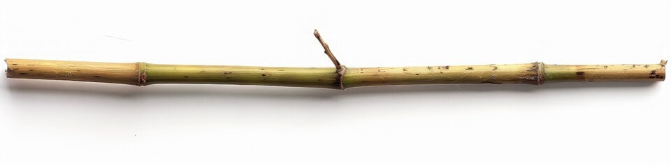 long bamboo stick isolated on white background