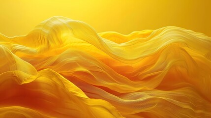 This image captures the dynamic movement of a yellow fabric, conveying elegance and fluidity, perfect for backgrounds in fashion or textile design, with a smooth gradient and space for text.