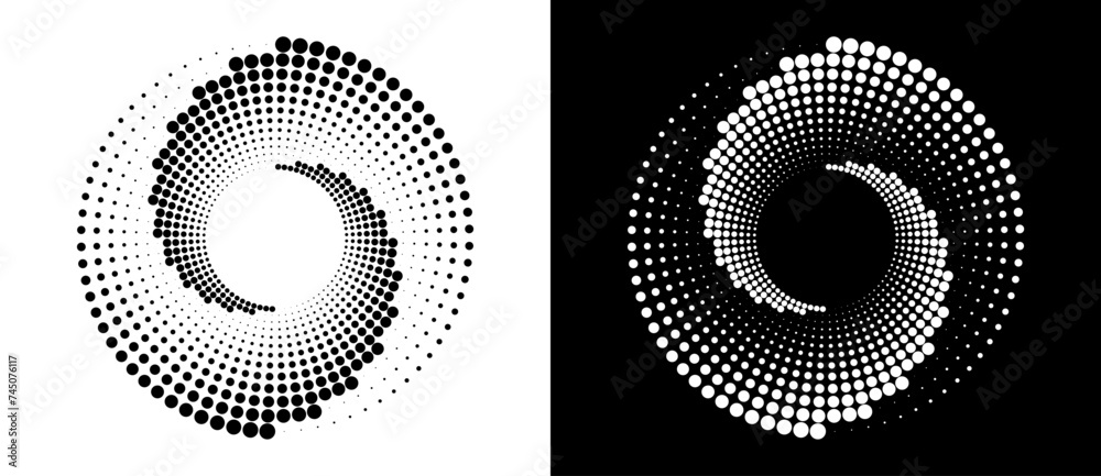 Wall mural modern abstract background. halftone dots in circle form. round logo. vector dotted frame. design el