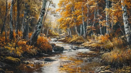Fotobehang fall forest stream Smolny in russian primorye reserve © buraratn