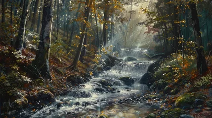 Fotobehang fall forest stream Smolny in russian primorye reserve © buraratn