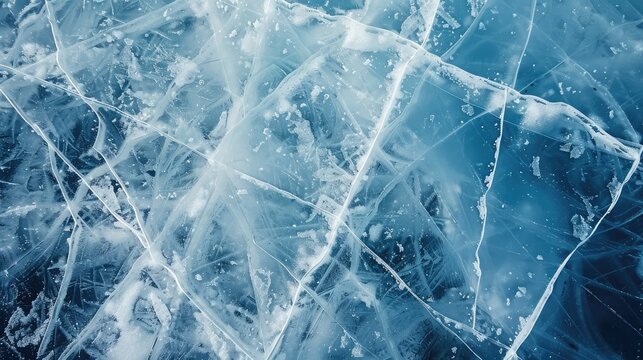 ice background with marks from skating and hockey, blue texture