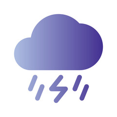 Fototapeta premium thunderstorm flat gradient icon