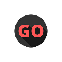 Go button icon isolated on transparent background