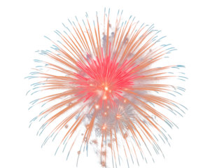 festive fireworks on an isolated transparent background. Fireworks png, salute, explosion png