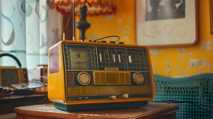 vintage radio on table