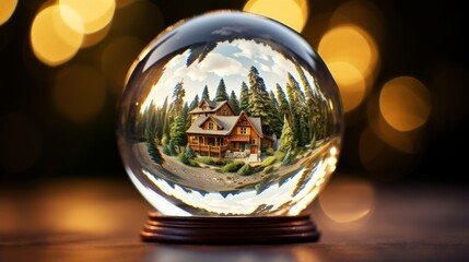 Fototapeta na wymiar House in a crystal ball