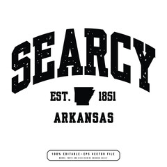 Searcy text effect vector. Editable college t-shirt design printable text effect vector