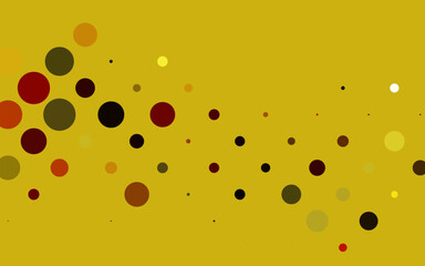 Light Yellow, Orange vector background with bubbles.