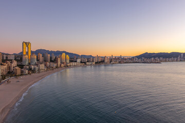 Benidorm, Spain -January 8 2024 "Beautiful coast of south spain during the sunrise"