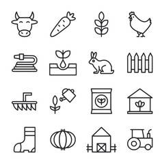 set of icons Farming