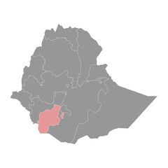 South Ethiopia Regional State map, administrative division of Ethiopia. Vector illustration.