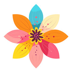 A flowers illustration flat style. On transparent background. png.