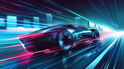 An innovative and futuristic design concept for an automotive industry illustration - obrazy, fototapety, plakaty