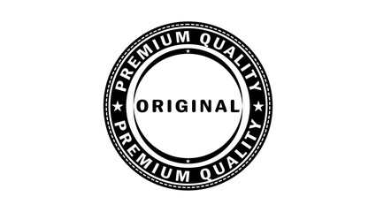 'Original' label stamp, black isolated silhouette