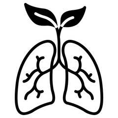 lungs icon, simple vector design