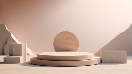 Centered podium in minimalist setup.