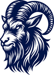 goat head Vector - vector illustration, emblem design , isolated on white background