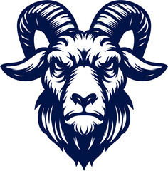 goat head Vector - vector illustration, emblem design , isolated on white background