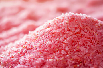 Background of new and healthy pink rice