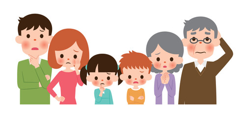 悩む二世帯家族