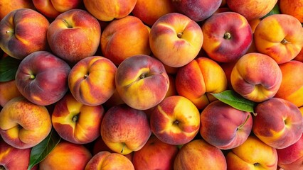 Top view of fresh peaches