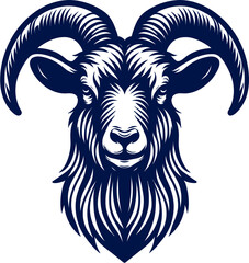 goat head Vector - vector illustration, emblem design , isolated on white background